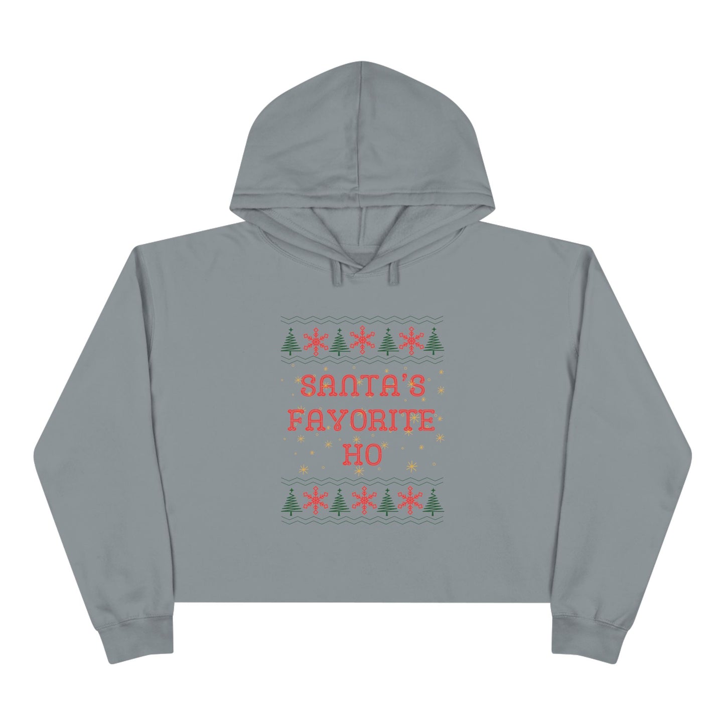 Santa's Favorite Ho, Crop Hoodie
