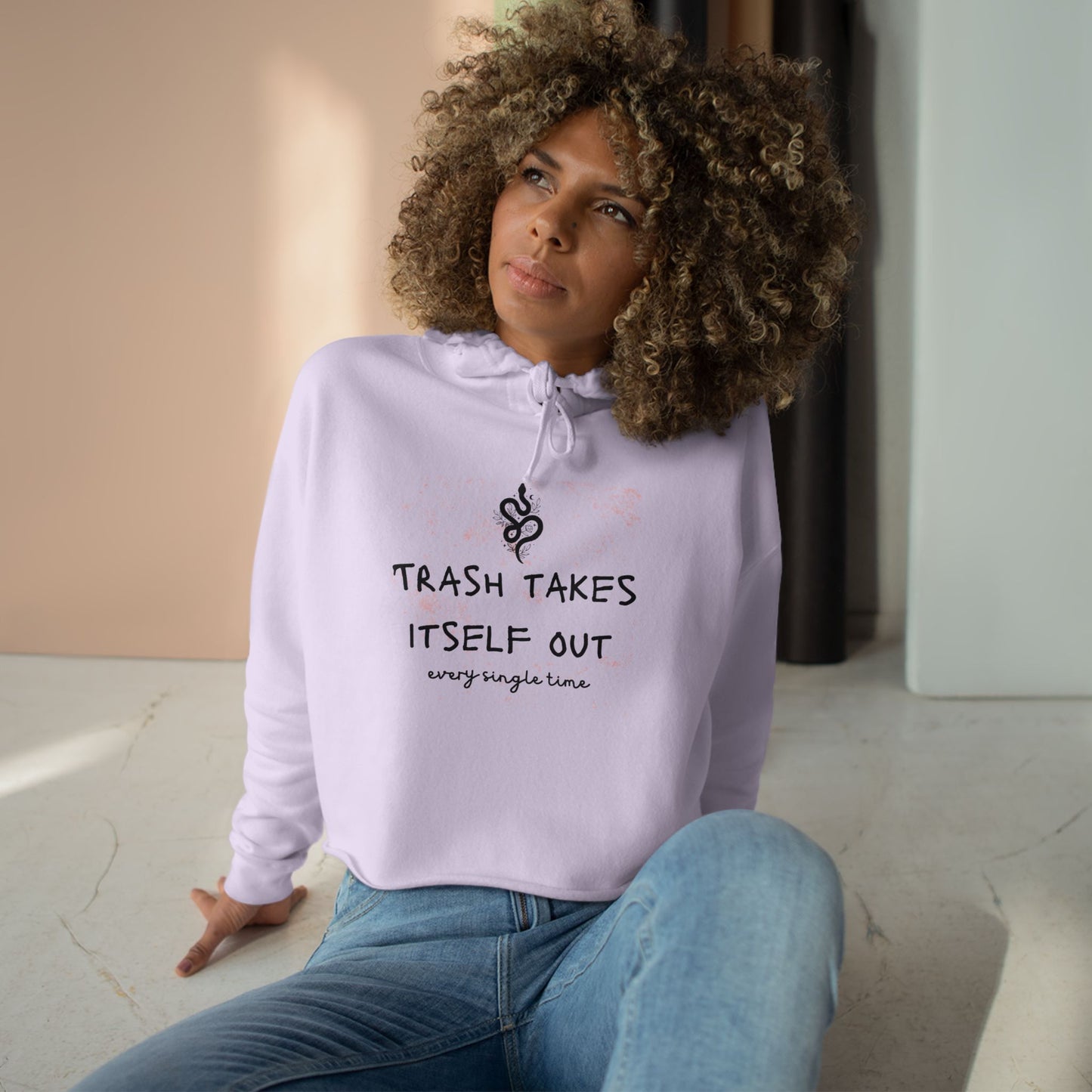 "Trash Takes Itself Out Every Single Time" - TS Quote, Crop Hoodie