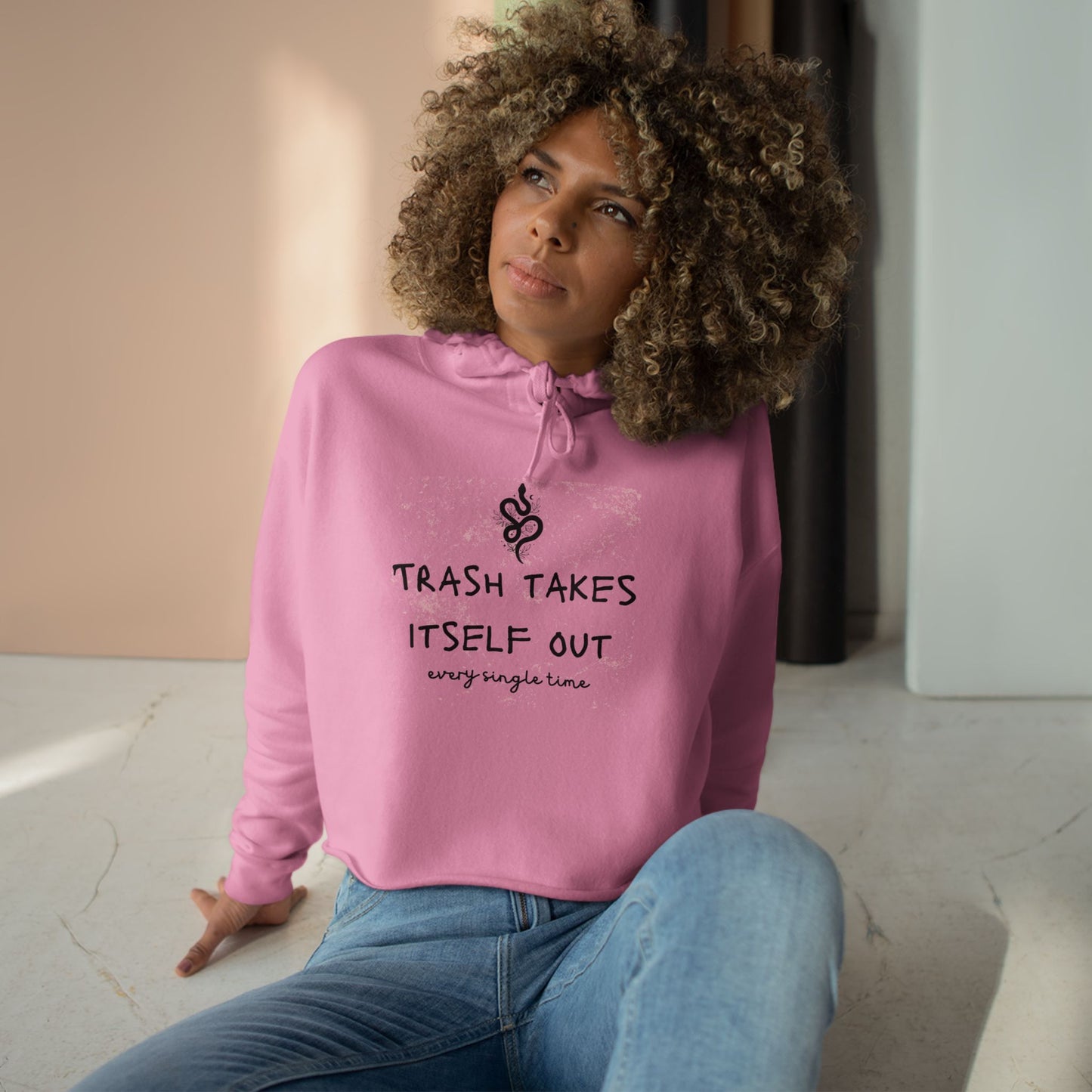 "Trash Takes Itself Out Every Single Time" - TS Quote, Crop Hoodie