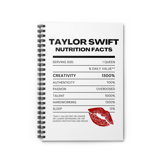 TS Nutritional Facts, Spiral Notebook - Ruled Line