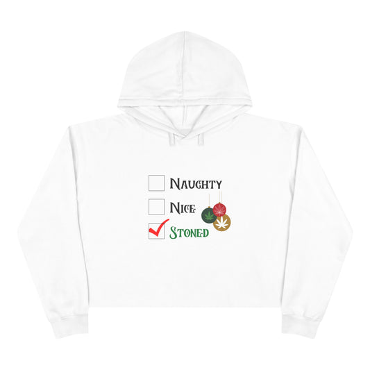 Naughty, Nice, or Stoned Checklist, Holiday Crop Hoodie