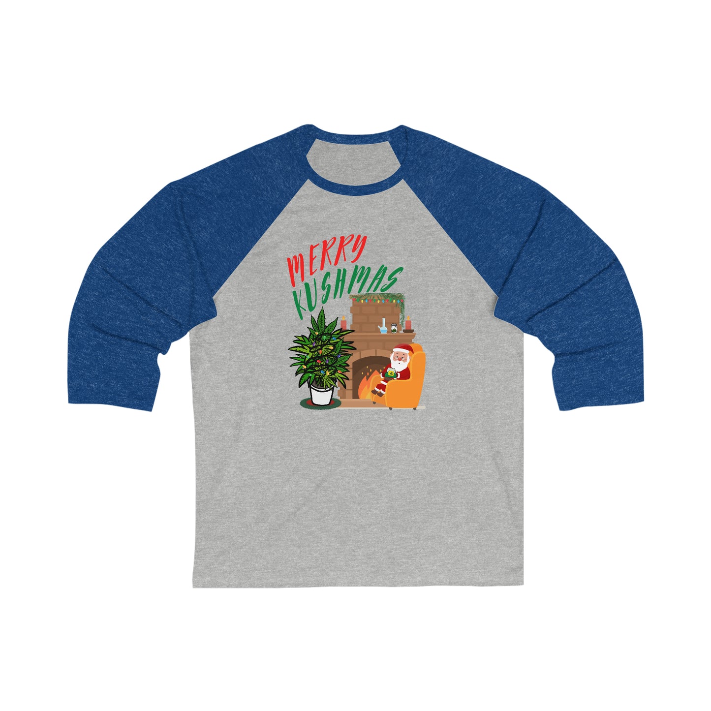 "Merry Kushmas" Stoner Santa, Baseball Tee