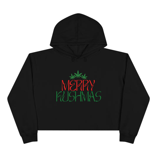 "Merry Kushmas", Crop Hoodie