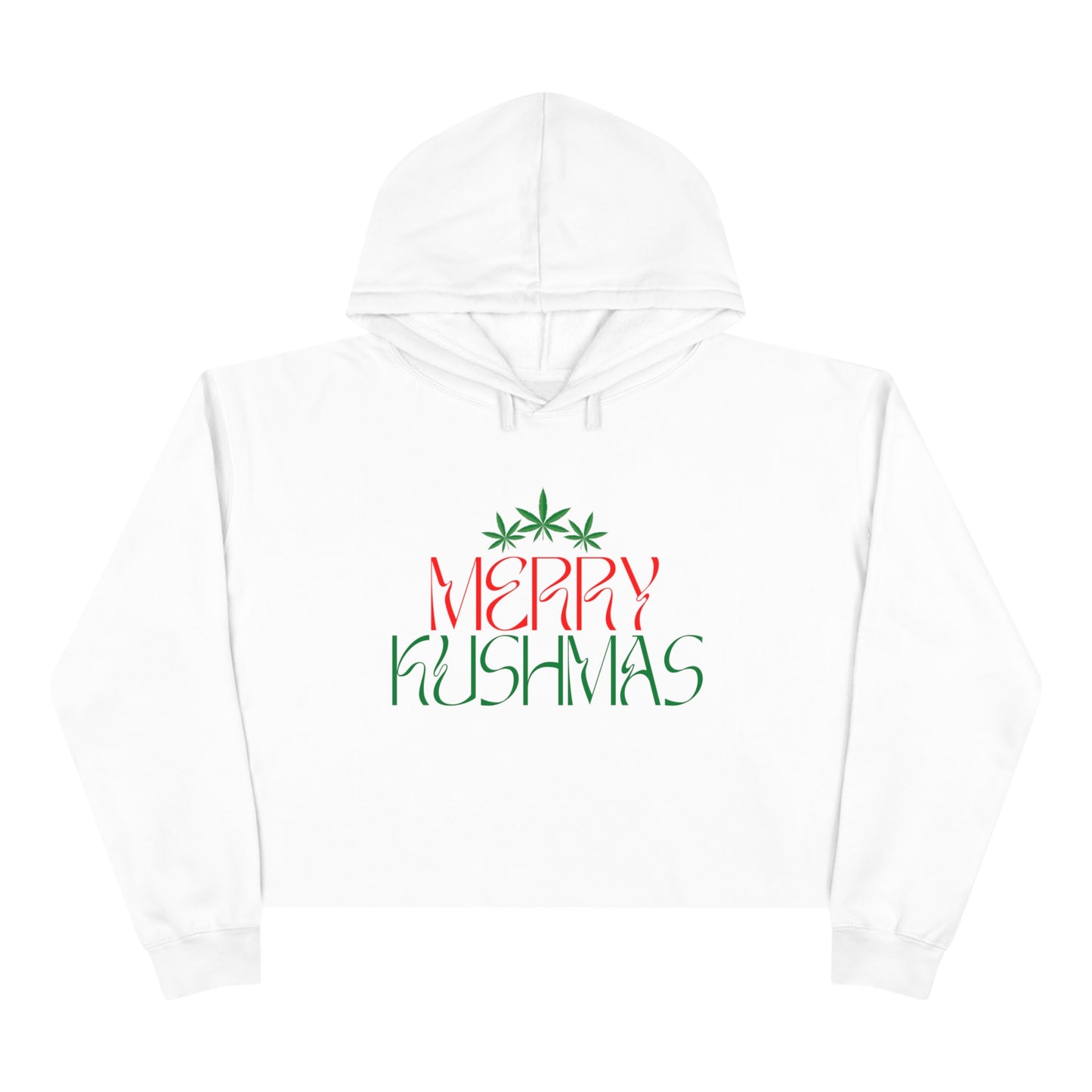 "Merry Kushmas", Crop Hoodie