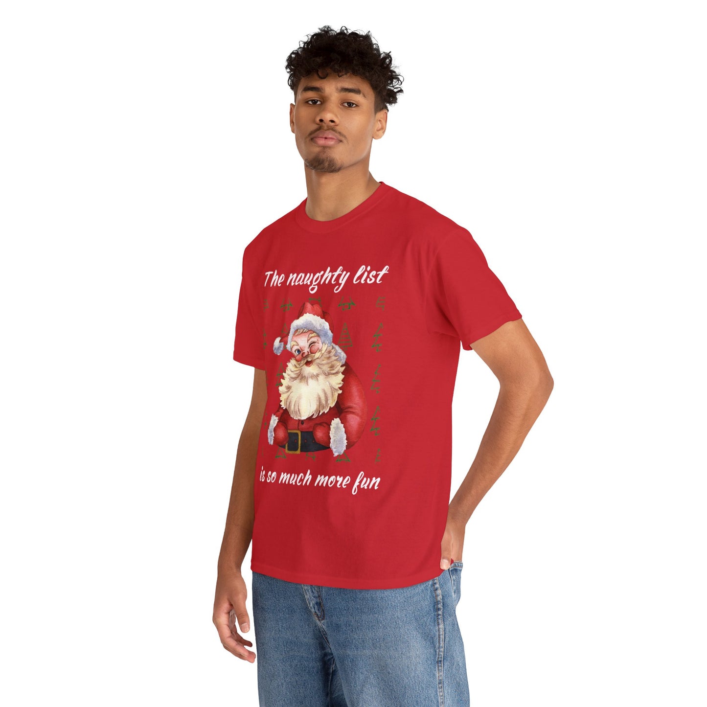 "The naughty list is so much more fun" Flirty Santa, Tee