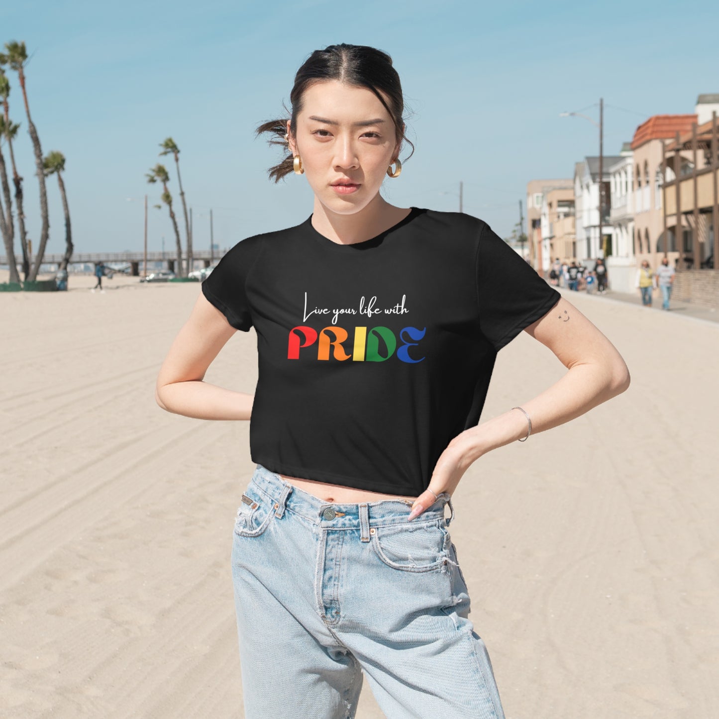 "Live your life with pride", Cropped Tee