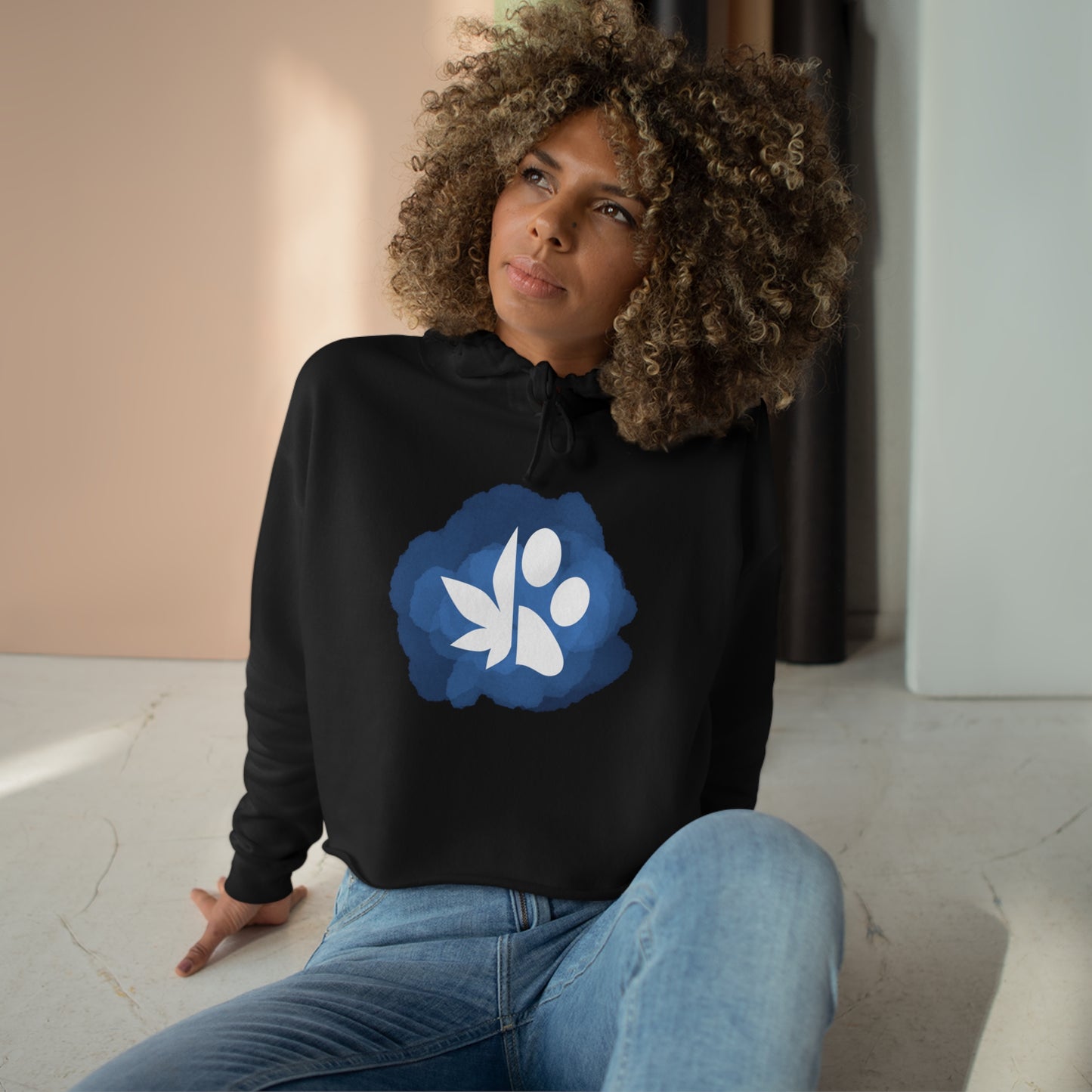 Dope Dogs Blue Smoke Cropped Hoodie