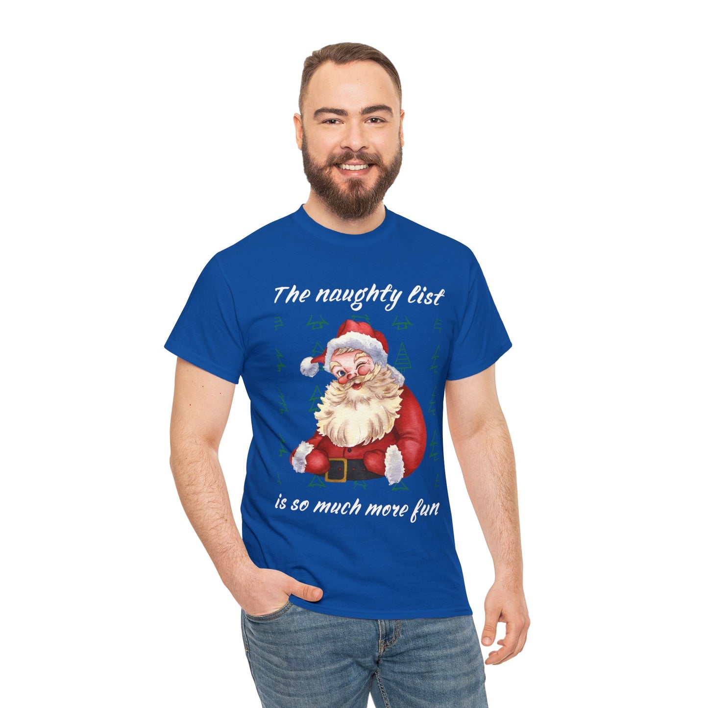 "The naughty list is so much more fun" Flirty Santa, Tee