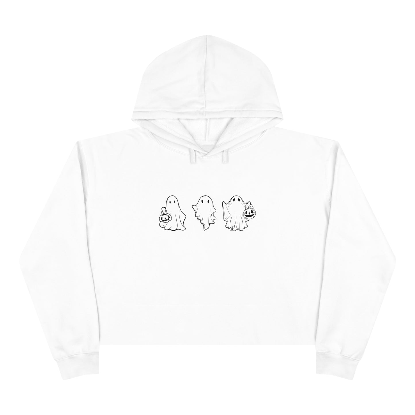 Trick or Treating Ghosts, Crop Hoodie