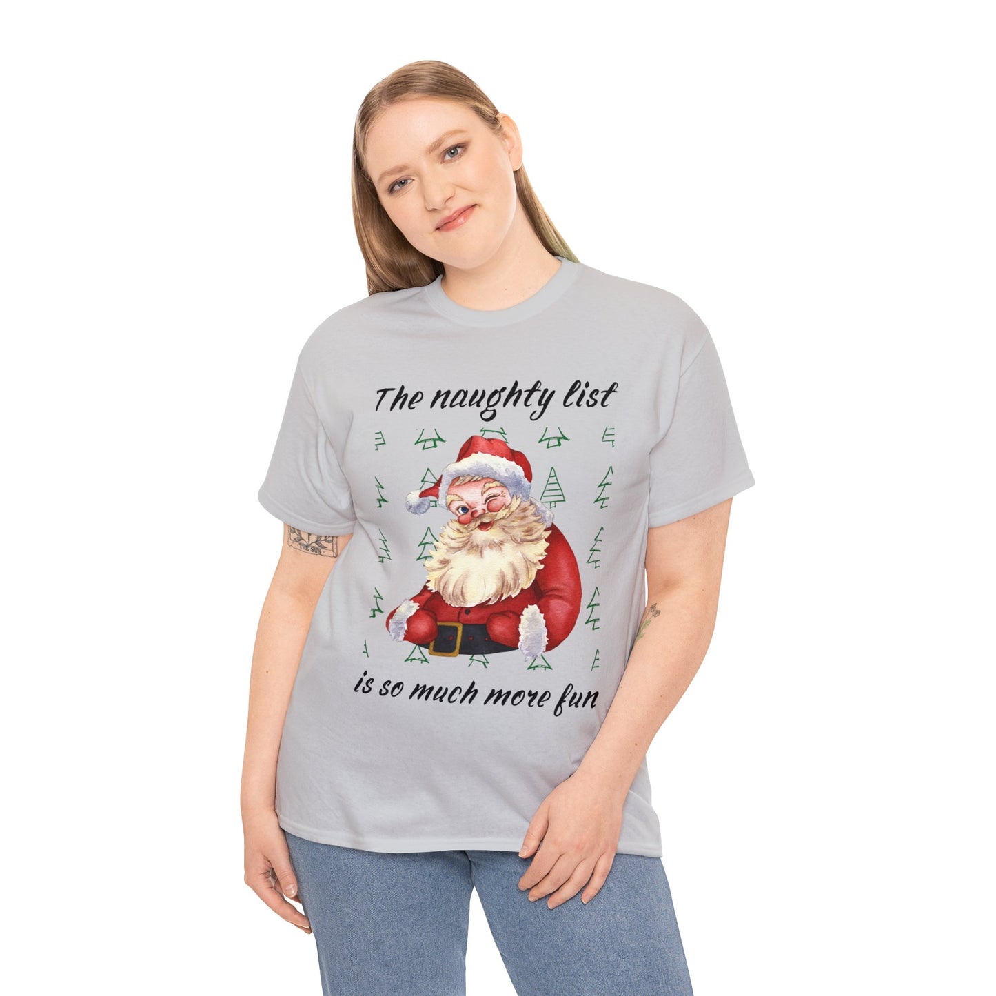 "The naughty list is so much more fun" Flirty Santa, Tee