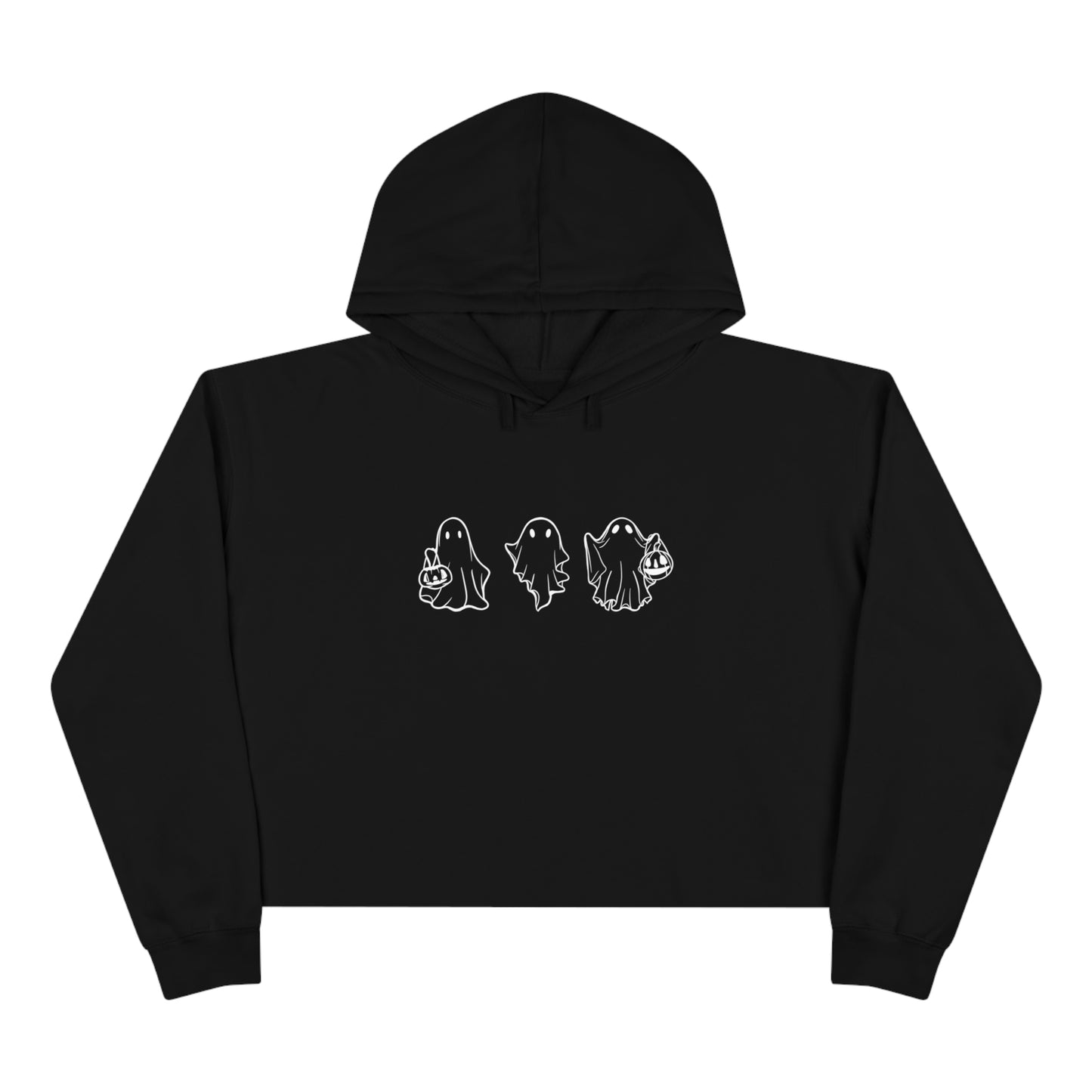 Trick or Treating Ghosts, Crop Hoodie