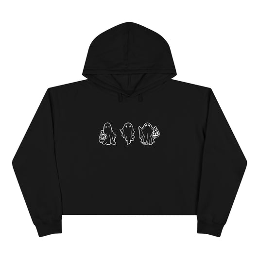 Trick or Treating Ghosts, Crop Hoodie