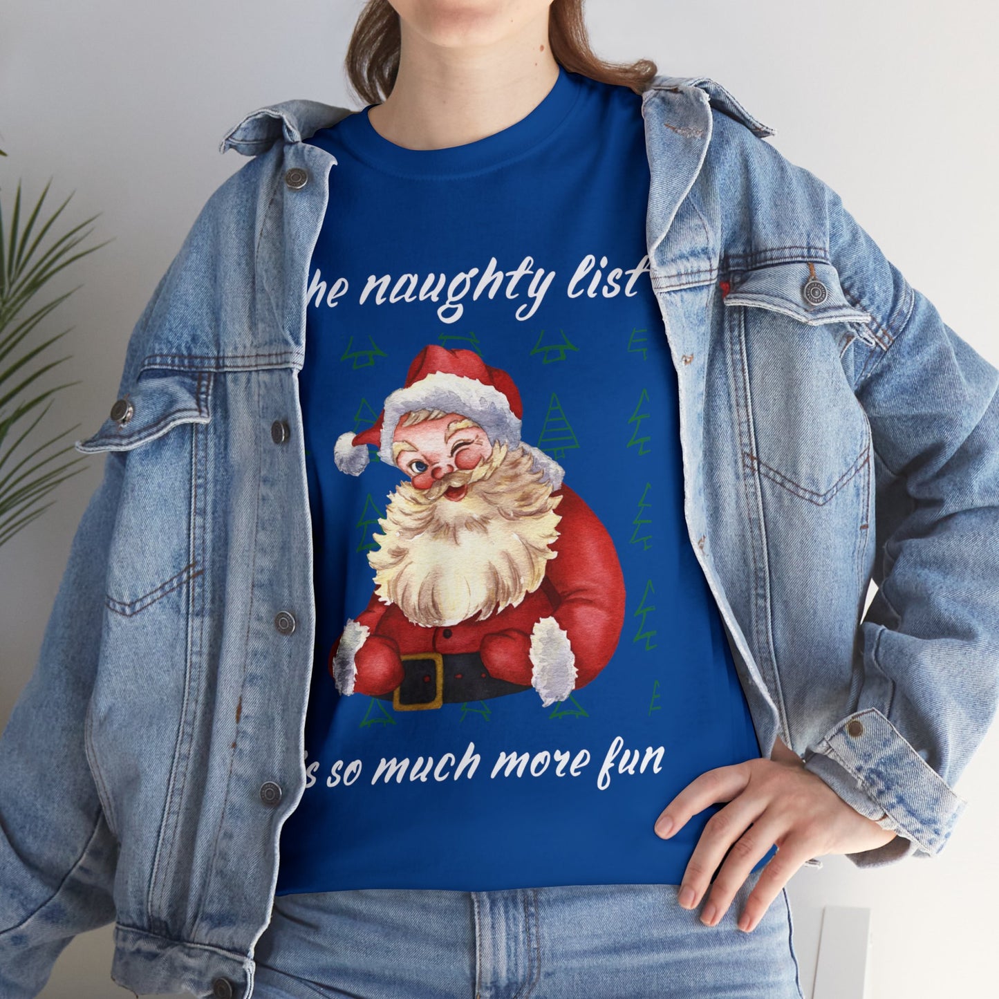 "The naughty list is so much more fun" Flirty Santa, Tee