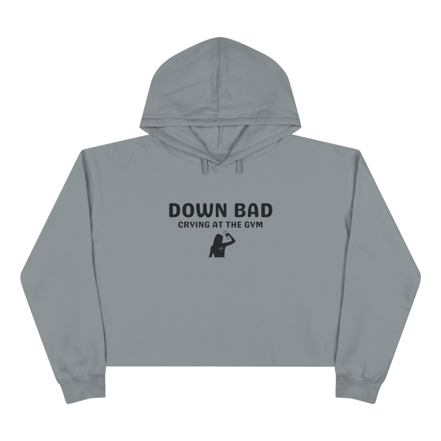 'Down Bad Crying at the Gym' Crop Hoodie