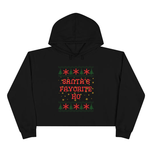 Santa's Favorite Ho, Cropped Hoodie