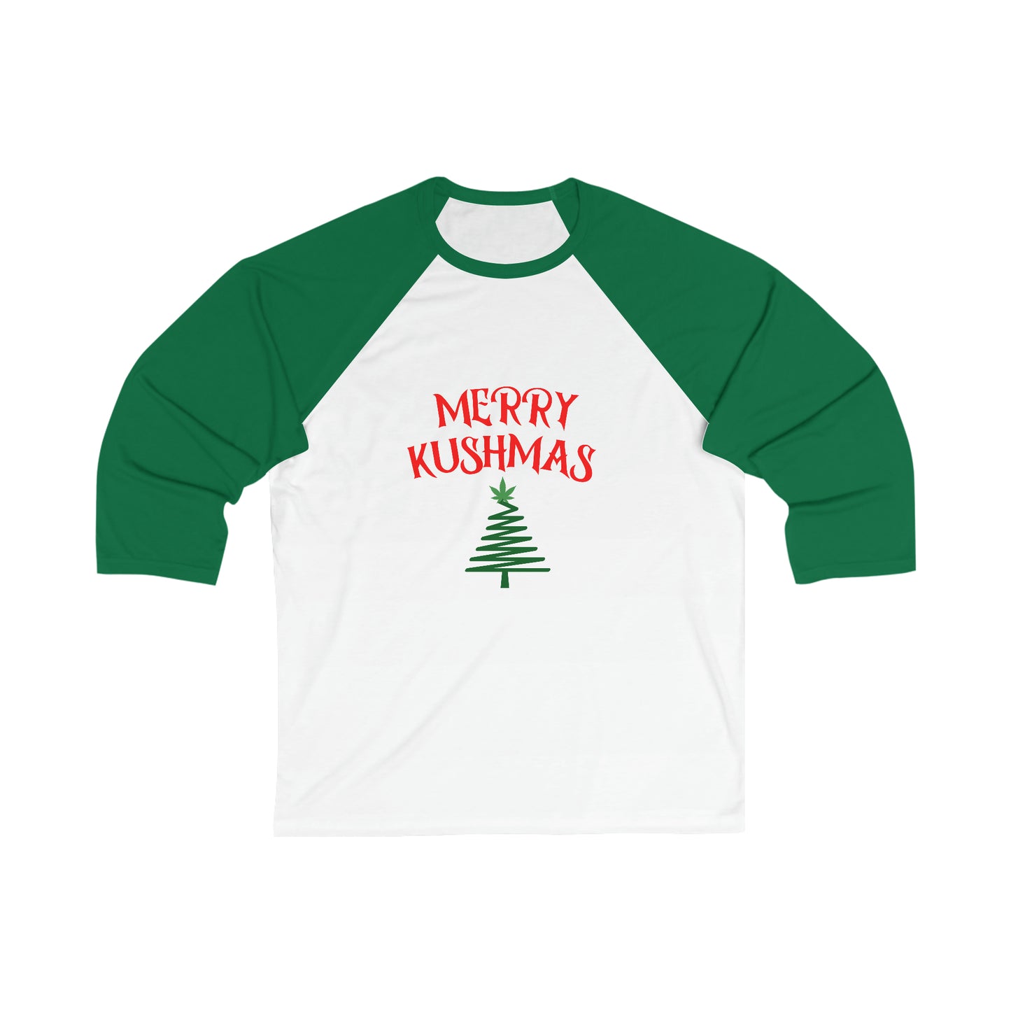 "Merry Kushmas" Tree, Baseball Tee