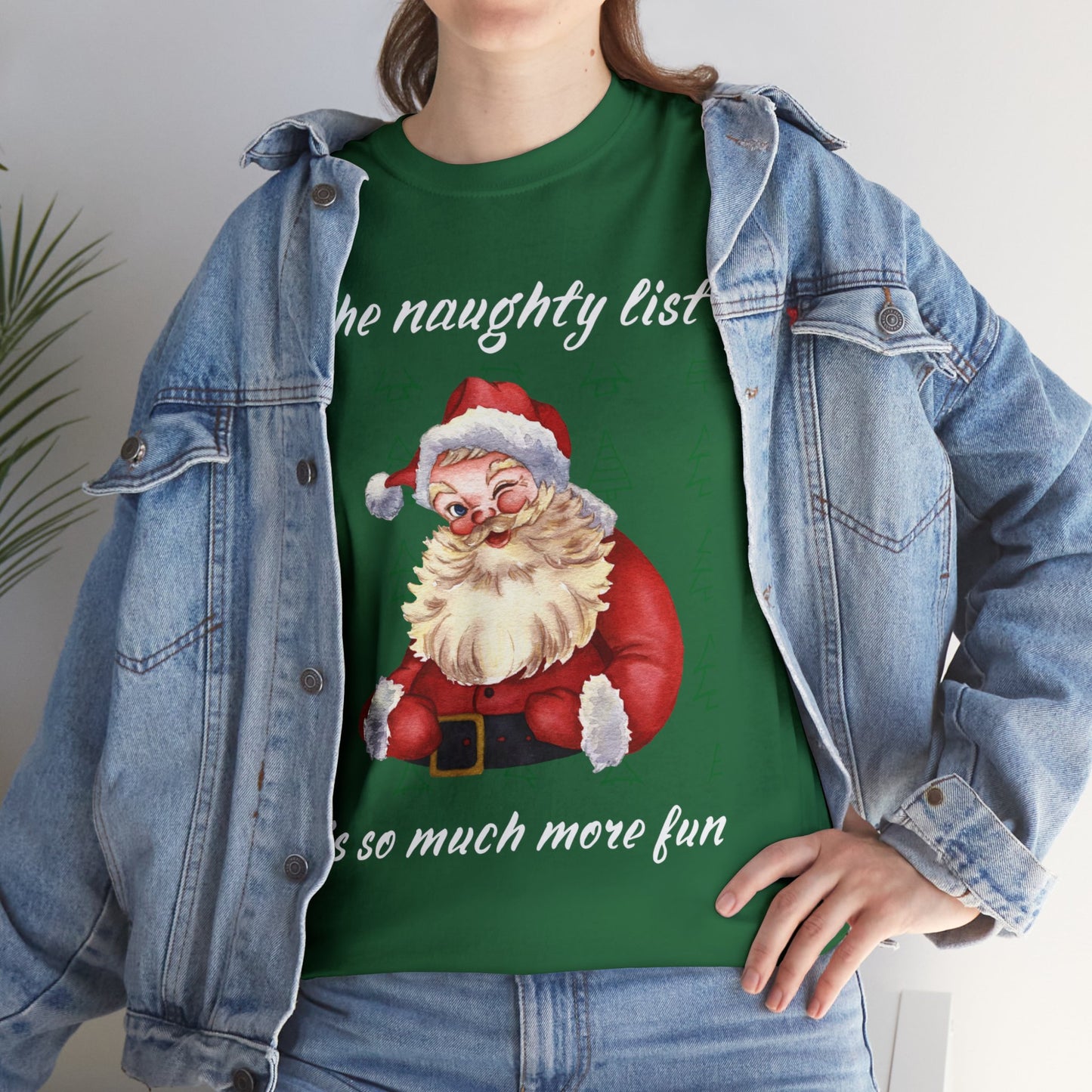 "The naughty list is so much more fun" Flirty Santa, Tee