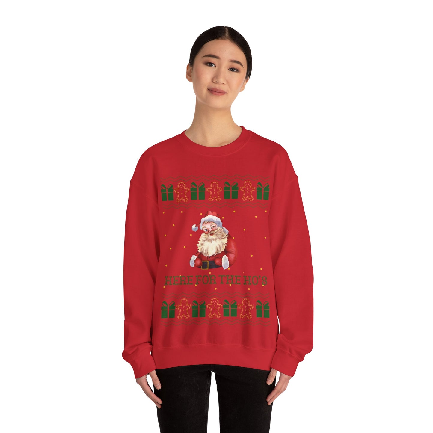 Here For The Ho's, Christmas Sweatshirt