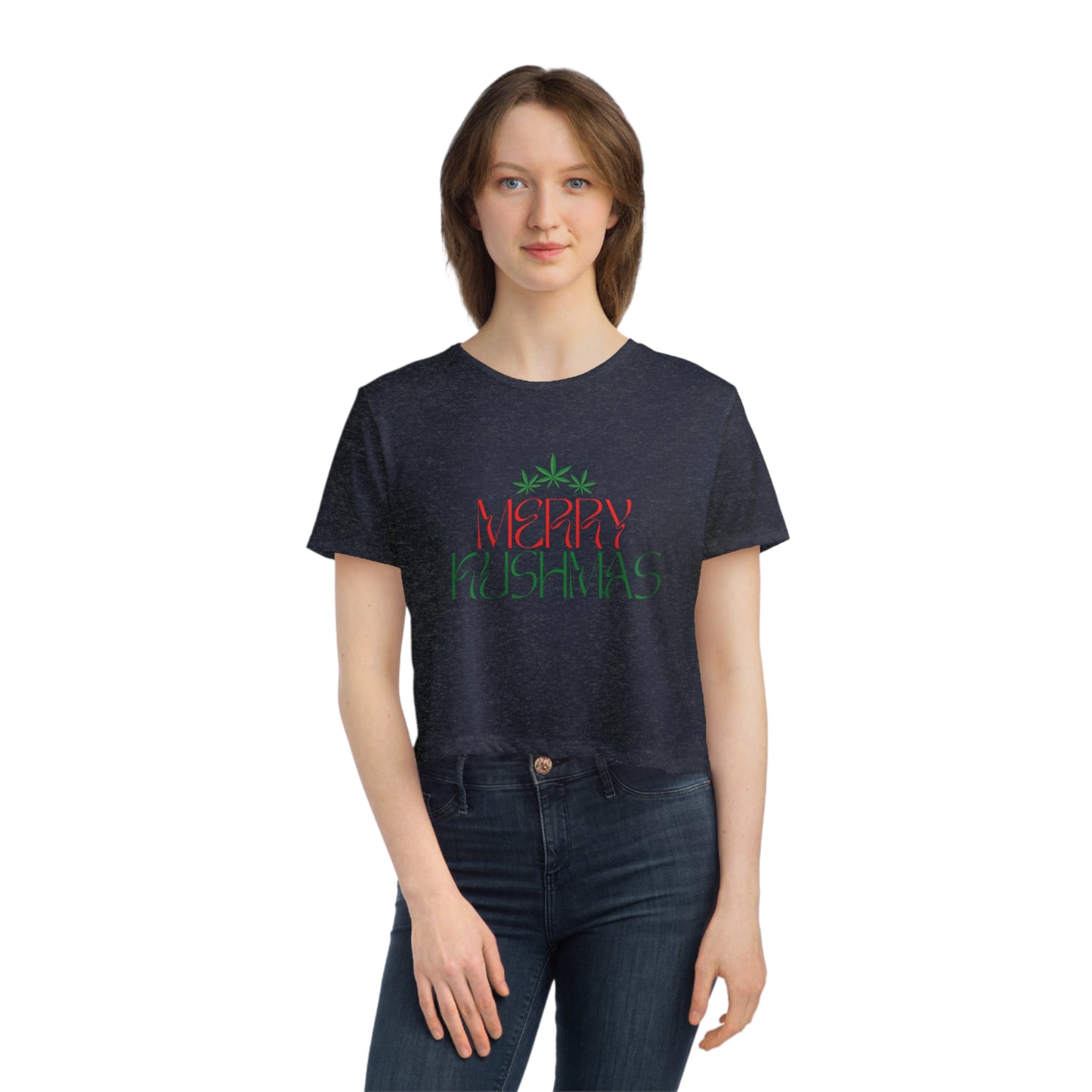 "Merry Kushmas", Cropped Tee