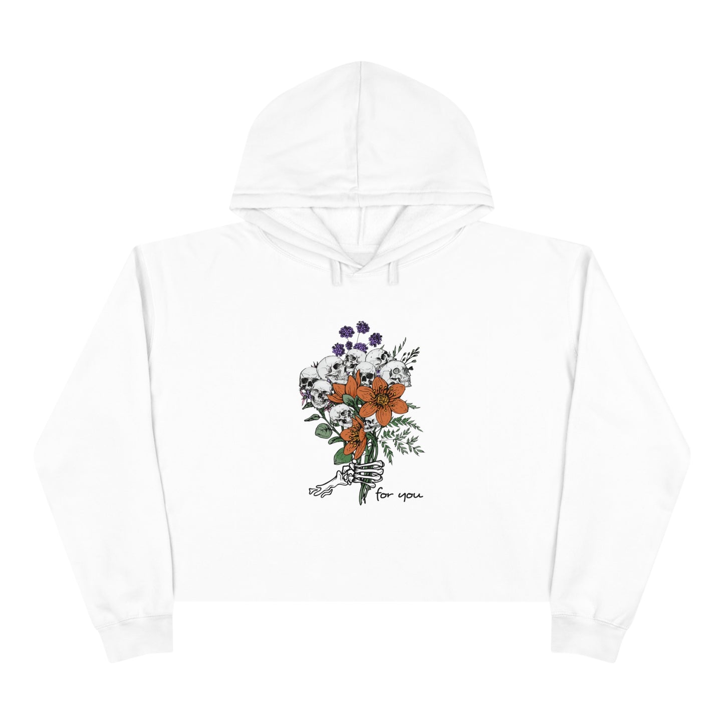 "For You" Halloween Bouquet, Crop Hoodie