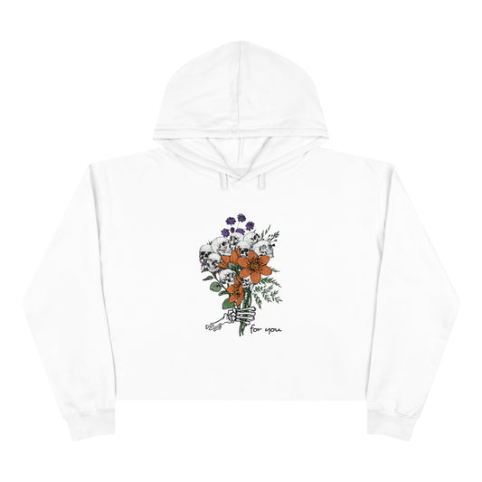 "For You" Halloween Bouquet, Crop Hoodie