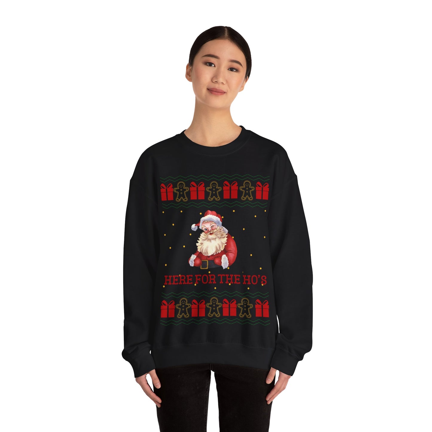 Here For The Ho's, Christmas Sweatshirt