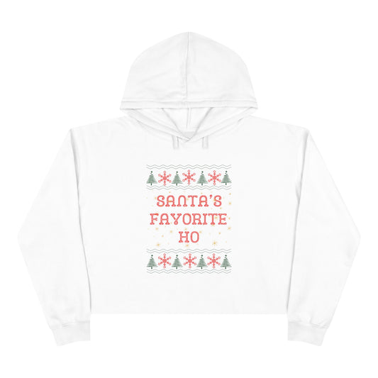 Santa's Favorite Ho, Crop Hoodie