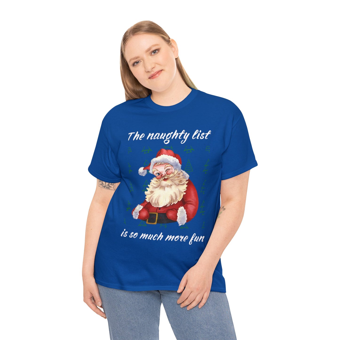 "The naughty list is so much more fun" Flirty Santa, Tee