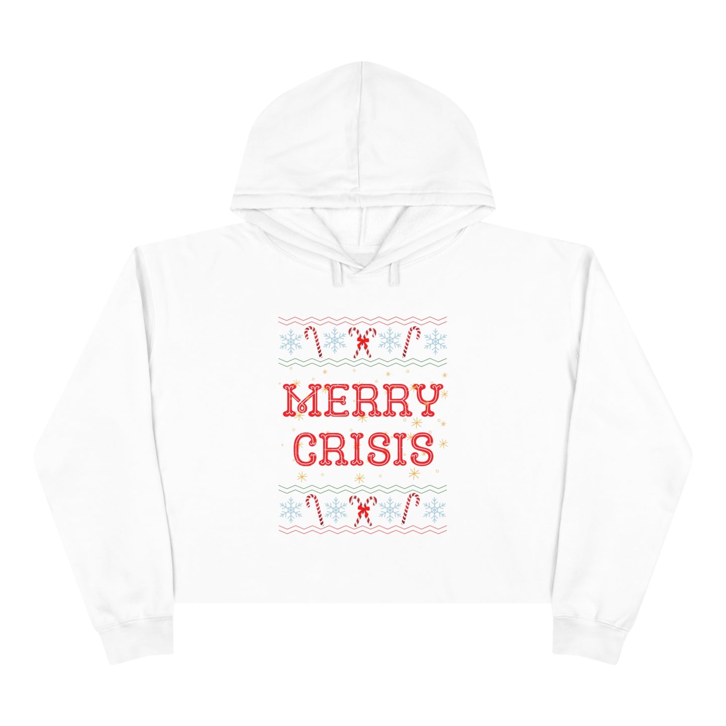 Merry Crisis, Cropped Christmas Hoodie