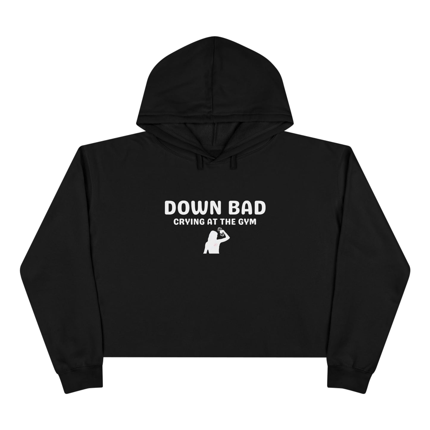 'Down Bad Crying at the Gym' Crop Hoodie