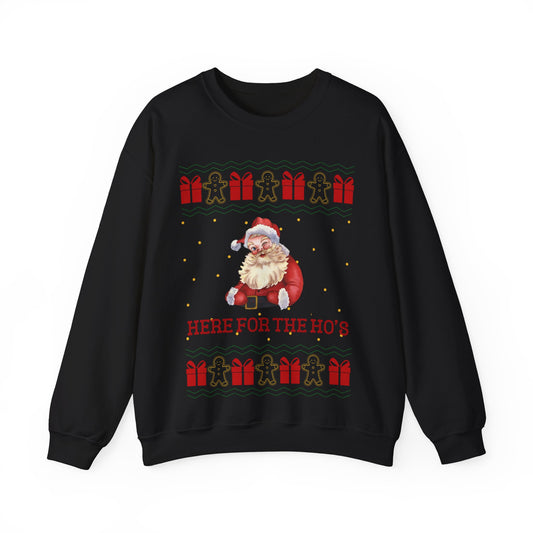 Here For The Ho's, Christmas Sweatshirt