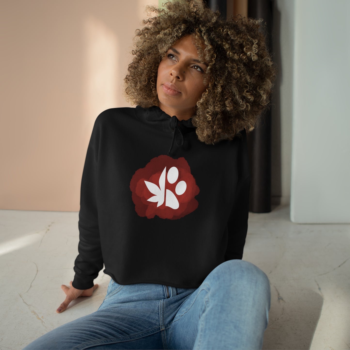 Dope Dogs Red Smoke Cropped Hoodie