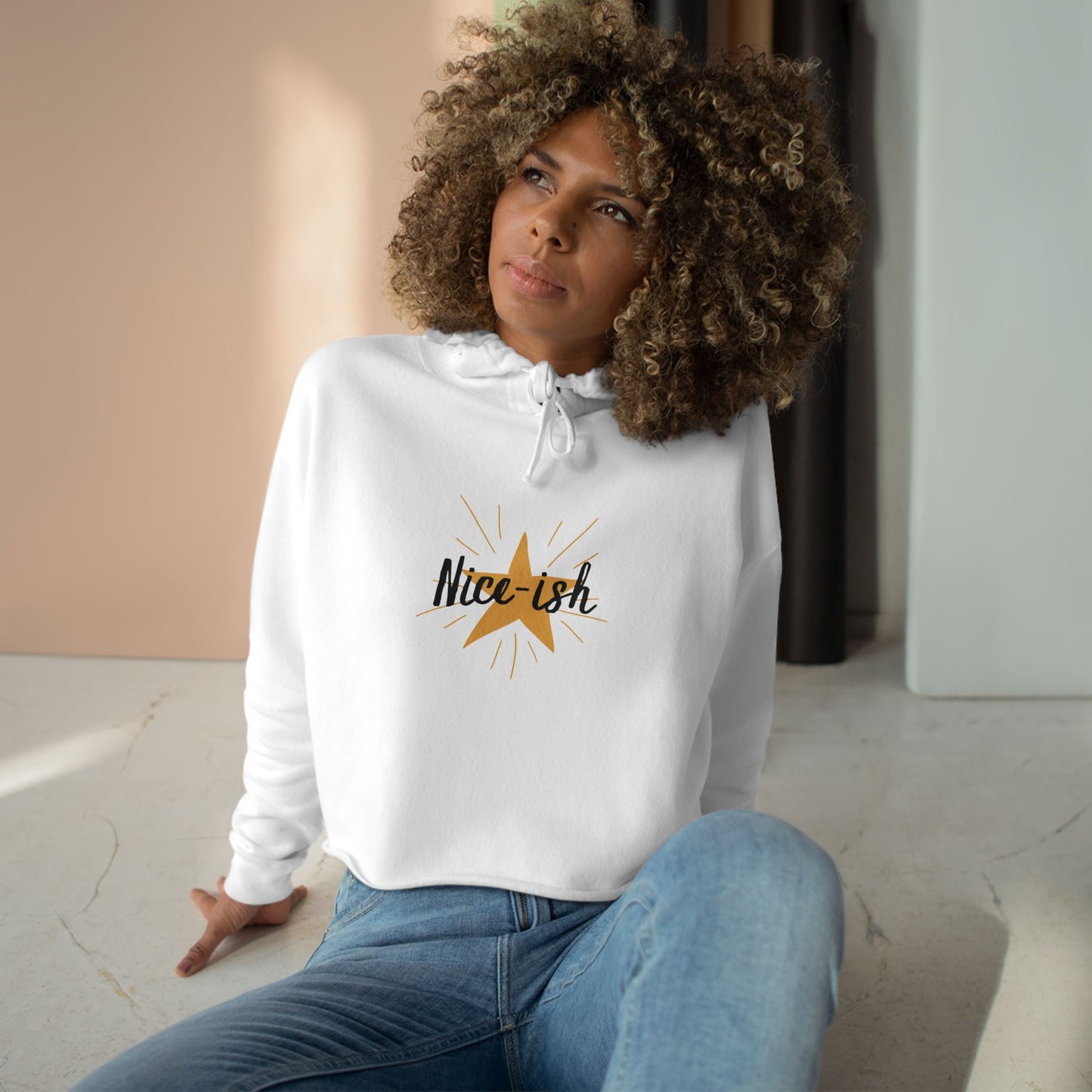 'Nice-ish' Holiday Crop Hoodie