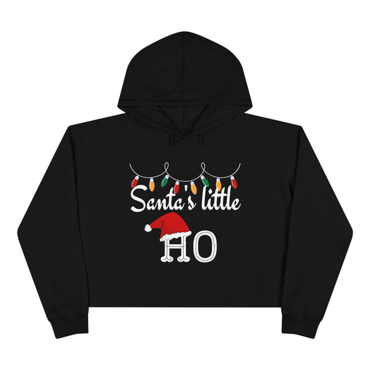 "Santa's Little Ho", Crop Hoodie