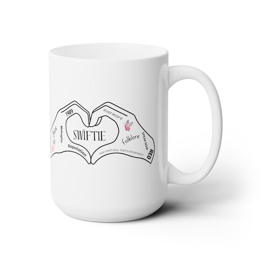 Swifte Hand Heart w/ Albums, Ceramic Mug 15oz