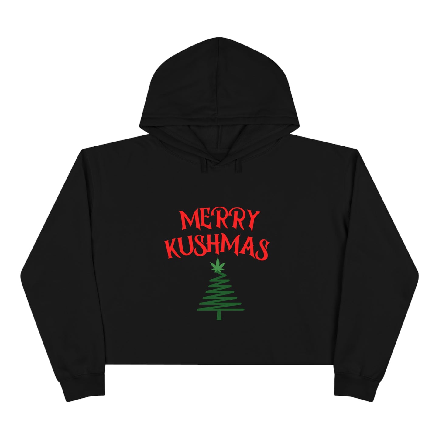 "Merry Kushmas" Tree, Crop Hoodie