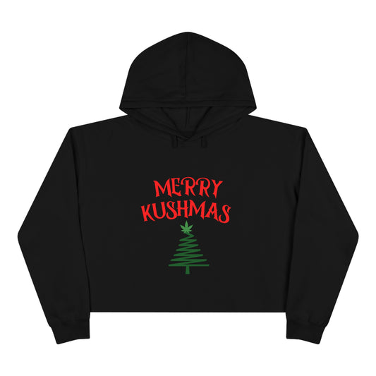 "Merry Kushmas" Tree, Crop Hoodie