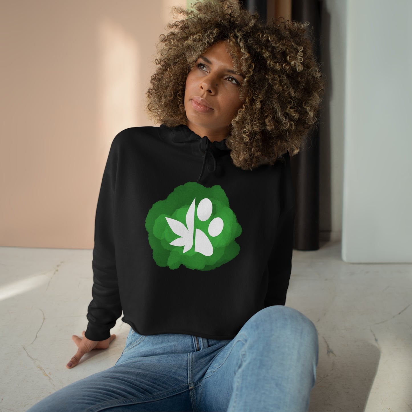 Dope Dogs Green Smoke Cropped Hoodie