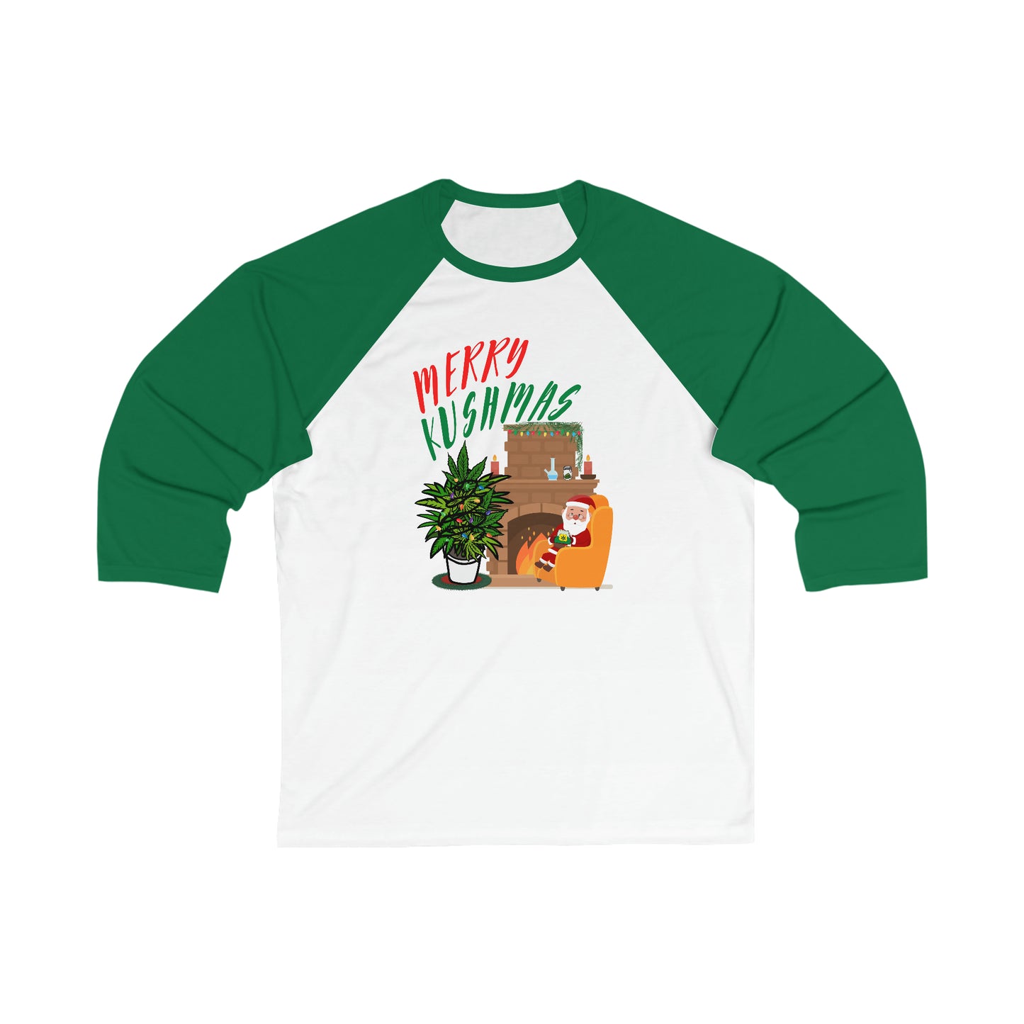 "Merry Kushmas" Stoner Santa, Baseball Tee