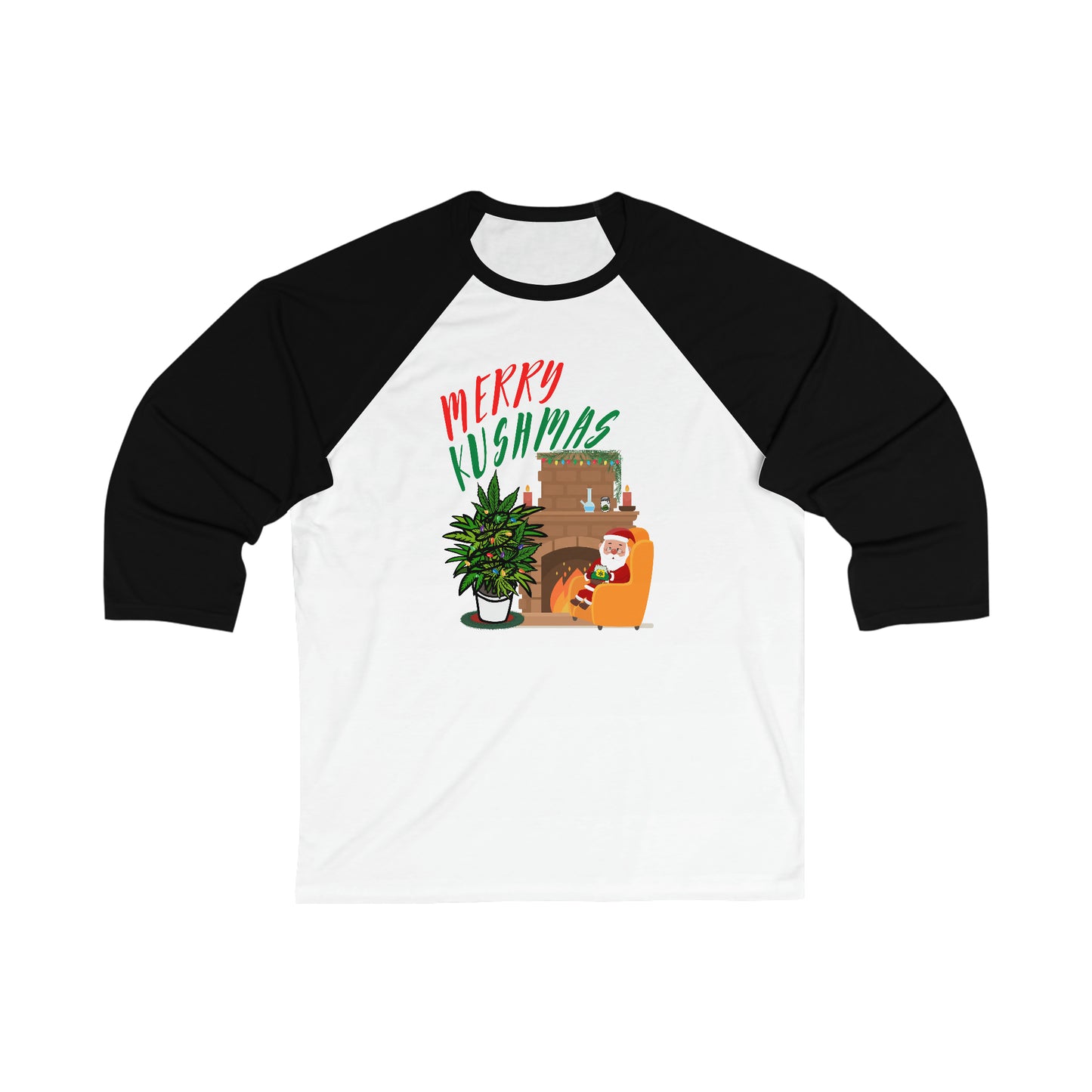 "Merry Kushmas" Stoner Santa, Baseball Tee