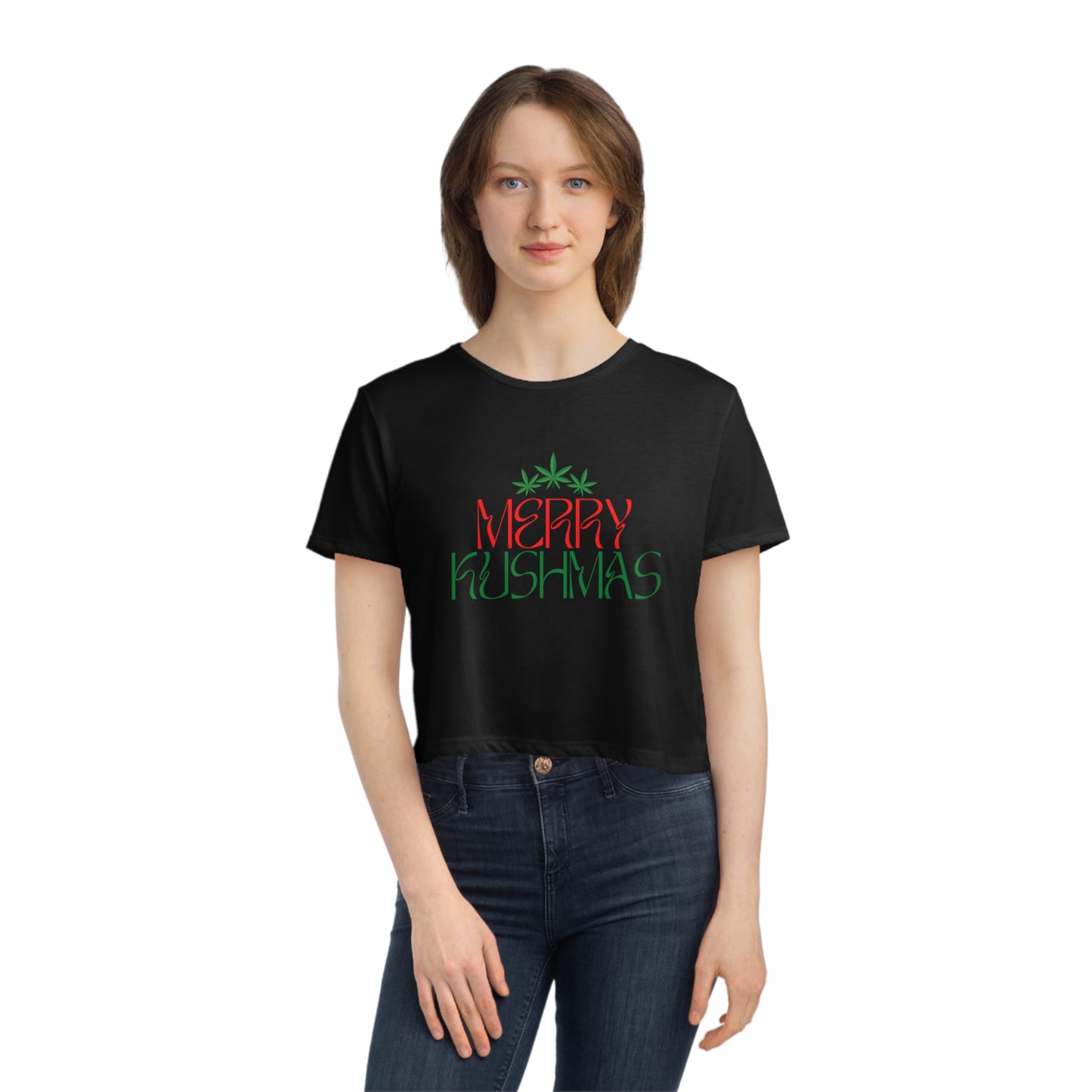 "Merry Kushmas", Cropped Tee