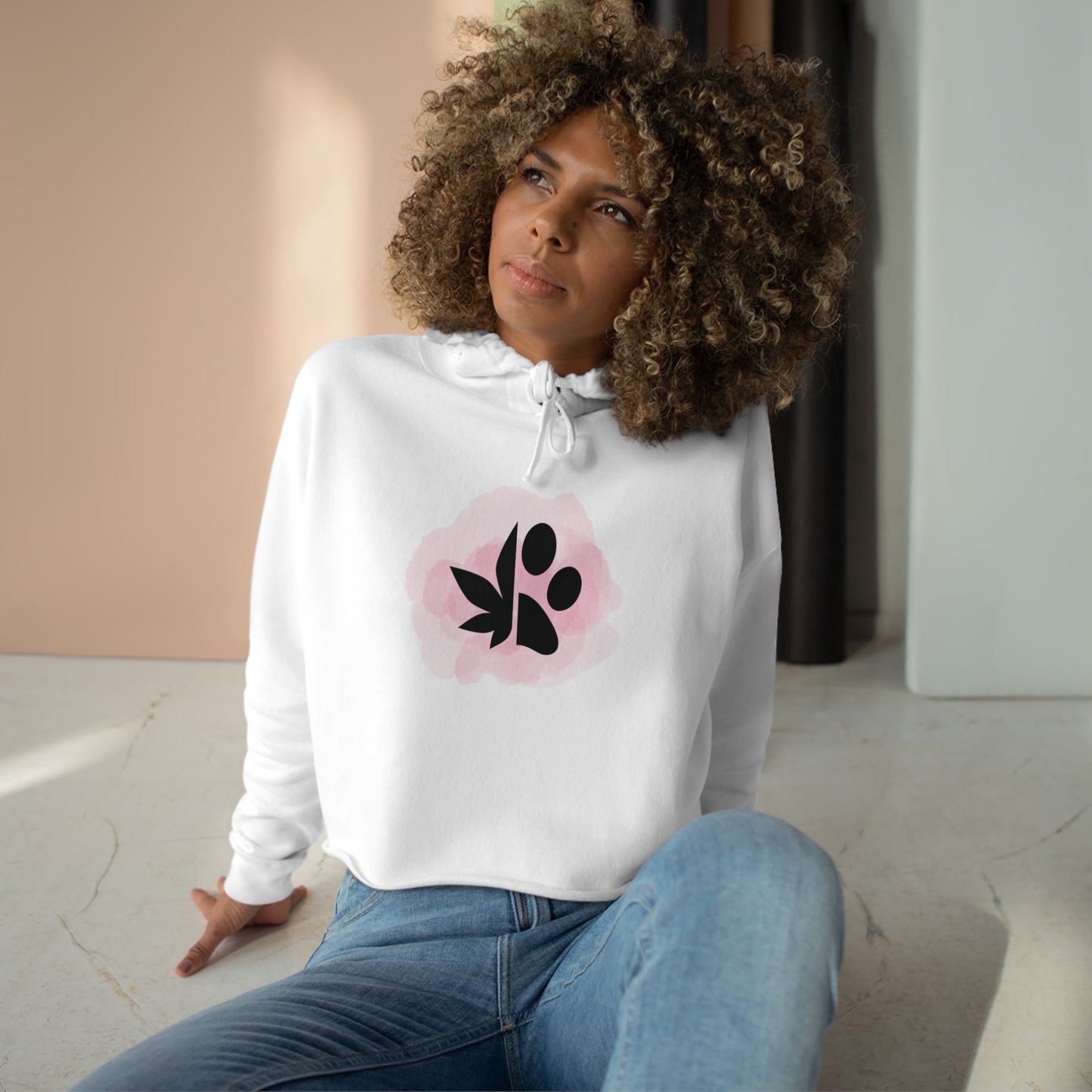 Dope Dogs Pink Smoke Cropped Hoodie