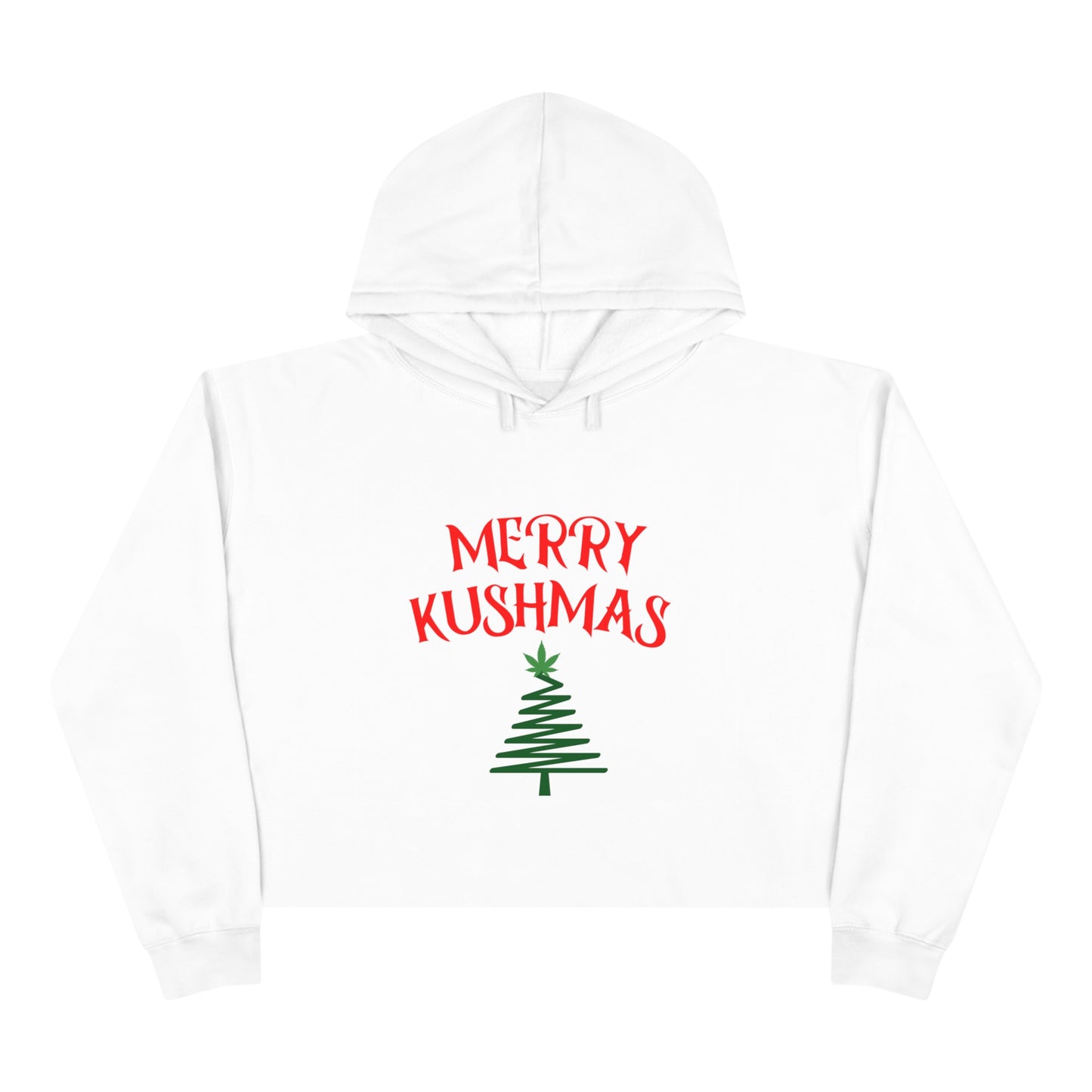 "Merry Kushmas" Tree, Crop Hoodie