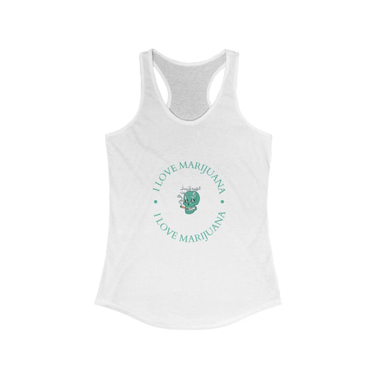 "I Love Marijuana" Skull Racerback Tank