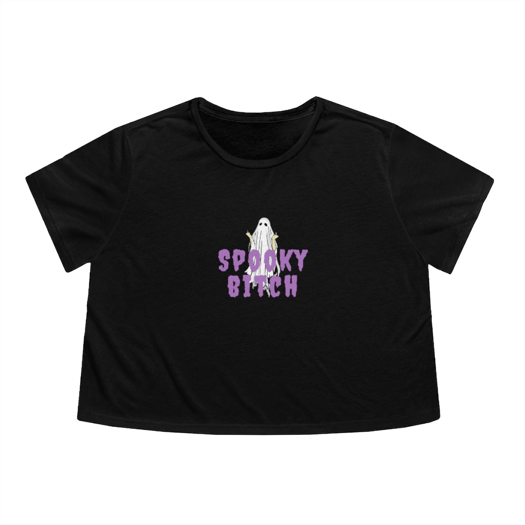 Spooky Bitch Flowy Cropped Tee