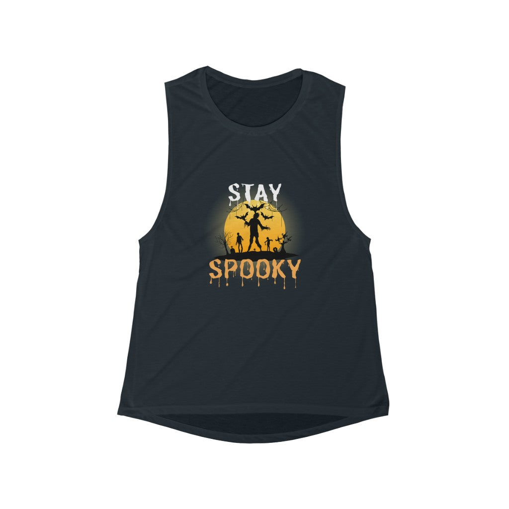 Stay Spooky Flowy Scoop Muscle Tank