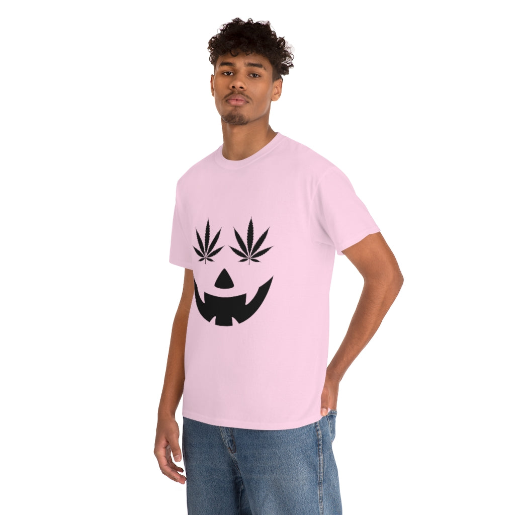 Pumpkin Face with Weed Eyes Cotton Tee