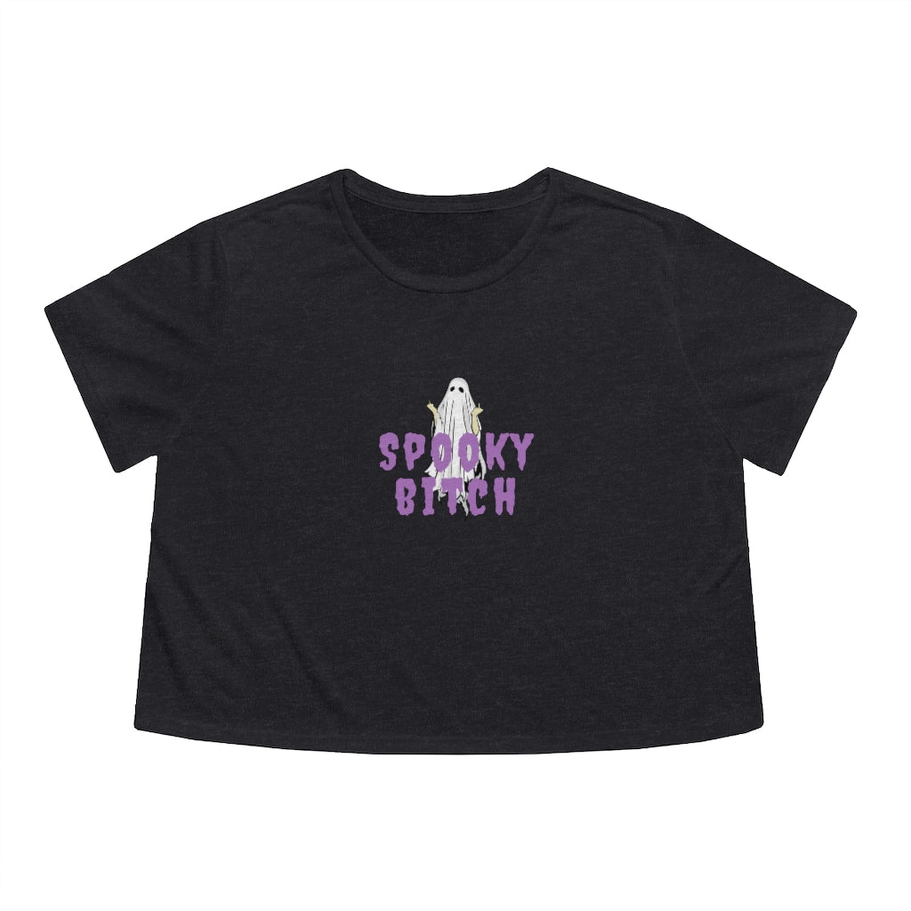 Spooky Bitch Flowy Cropped Tee