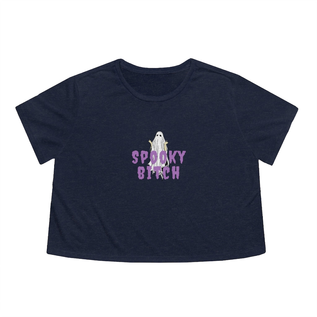 Spooky Bitch Flowy Cropped Tee