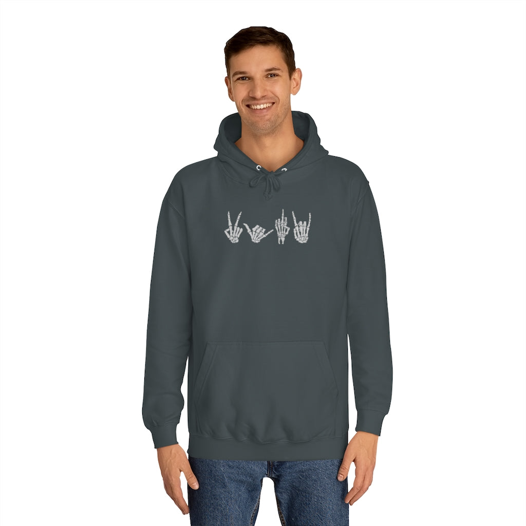 Skeleton Hand Signals Hoodie